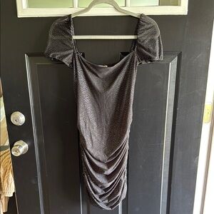 Elegant Black Ruched Dress